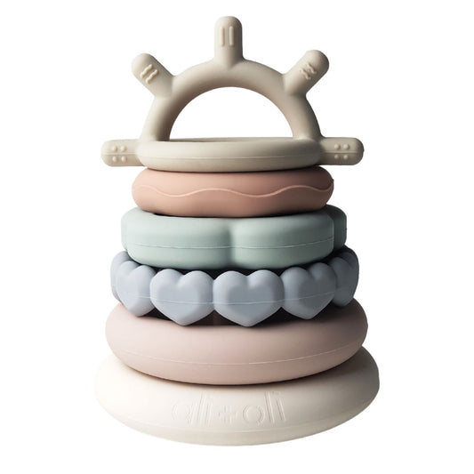 Soft Silicone Stacking Ring Tower (6-pc) Sun