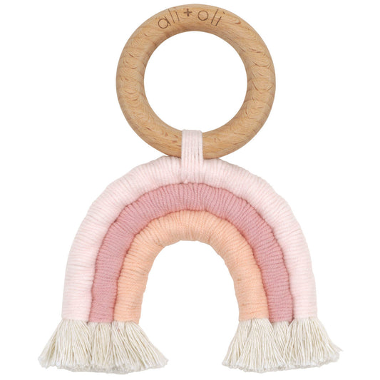 Mini-Macramé Rainbow Teething Toy for Baby (Watermelon)